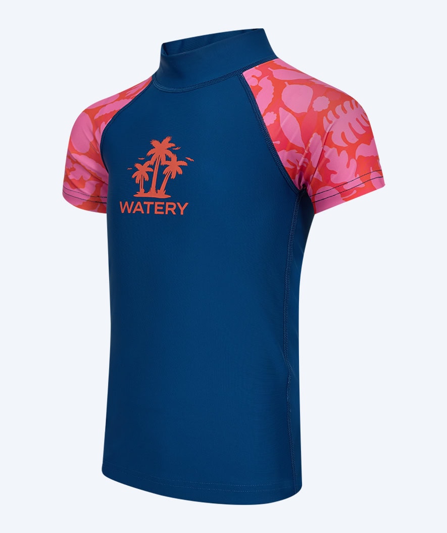 Watery UV-shirt voor kinderen - Osiris Korte Mouw Rashguard - Roze/donkerblauw