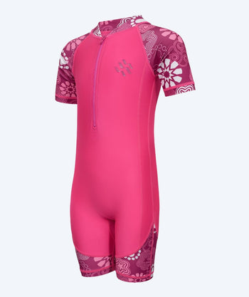 Watery UV-zwempak voor kinderen - Athena Korte Mouw Rashguard - Roze