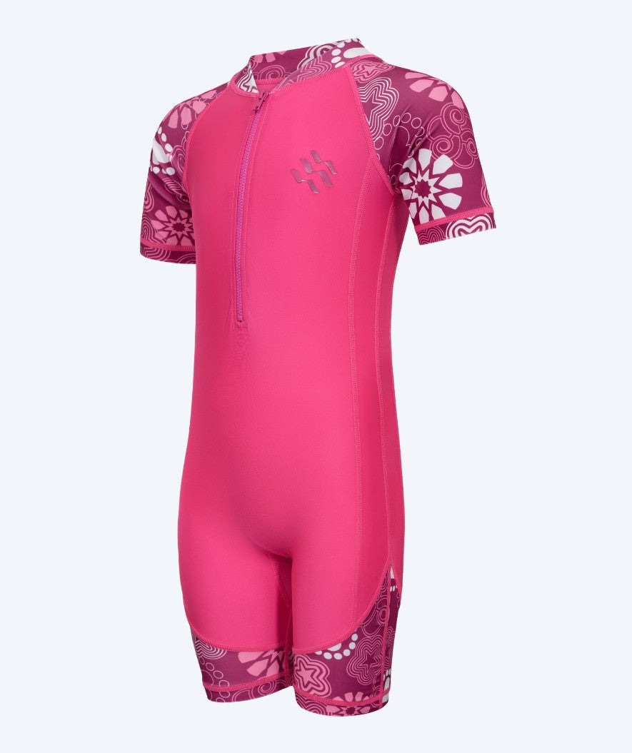 Watery UV-zwempak voor kinderen - Athena Korte Mouw Rashguard - Roze