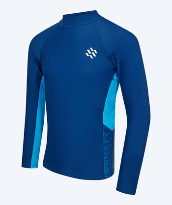 Watery UV-shirt voor mannen - Scylla Lange Mouw Rashguard - Donkerblauw/lichtblauw