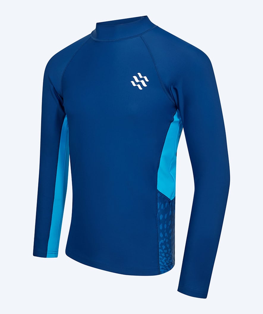 Watery UV-shirt voor mannen - Scylla Lange Mouw Rashguard - Donkerblauw/lichtblauw