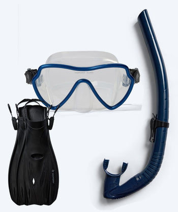 Watery snorkelset voor volwassenen (vanaf 15 jaar) - Fraser/Coast/Delmere - Donkerblauw/zwart