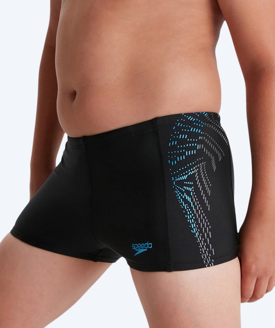 Speedo jongens zwemboxers - Allover Panel - Zwart/Lichtblauw