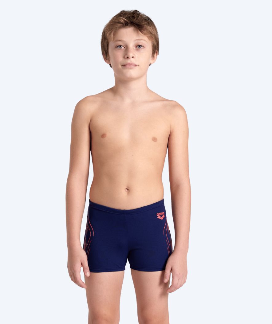 Arena zwemboxer voor jongens - Reflecting - Donkerblauw/oranje