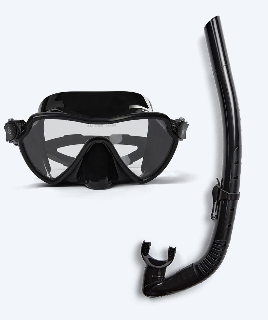 Watery Combo snorkelset voor volwassenen (vanaf 15 jaar) - Fraser/Itzel - Zwart