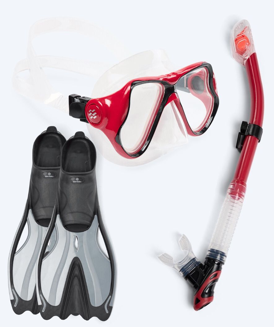 Watery snorkelset voor volwassenen - Delphina/Hudson - Rood