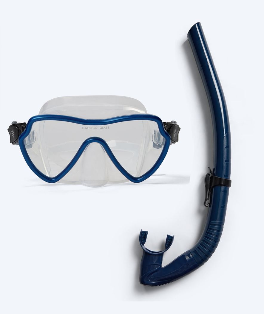 Watery Combo snorkelset voor volwassenen (vanaf 15 jaar) - Fraser/Coast - Blauw/donkerblauw