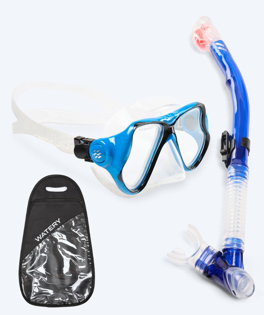 Watery volwassenen Combo snorkelset - Hudson Full-Dry - Blauw