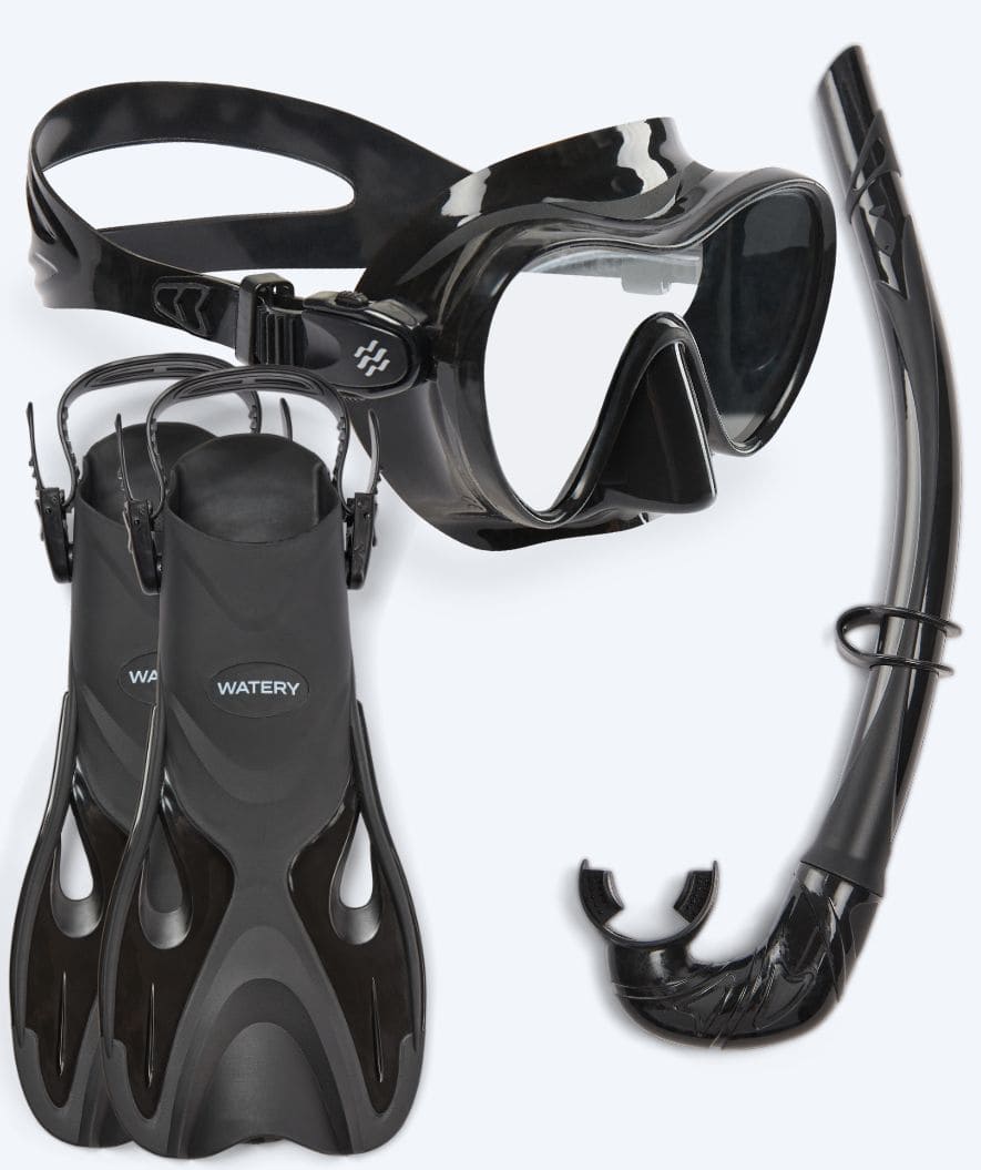 Watery volwassenen snorkelset - Fisher/Cliff - Zwart