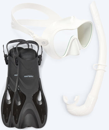Watery volwassenen snorkelset - Fisher/Cliff - Wit