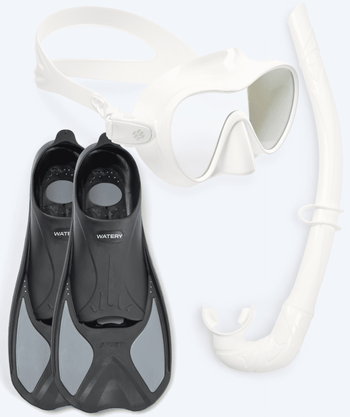 Watery snorkelset voor volwassenen - Pike/Cliff - Wit