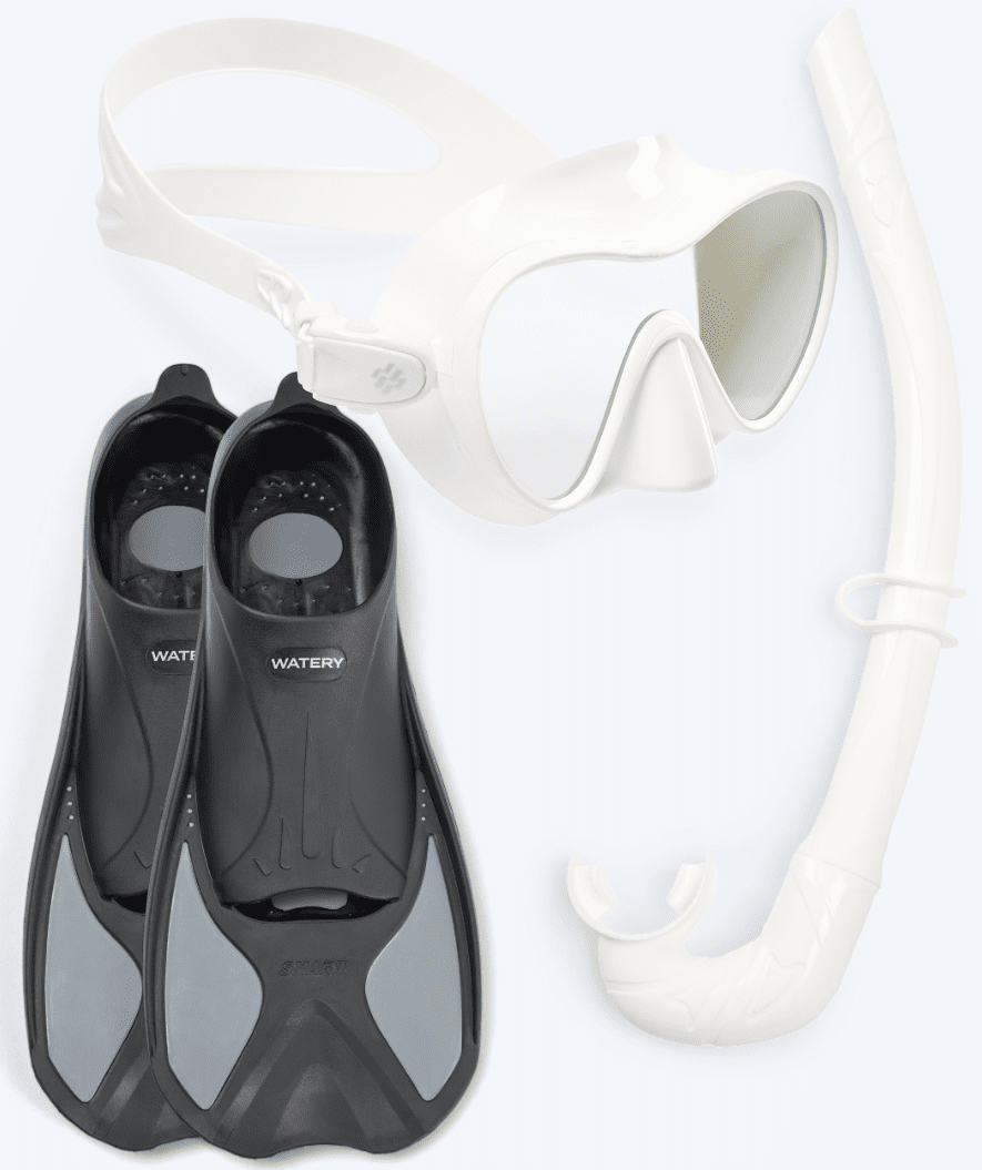 Watery snorkelset voor volwassenen - Pike/Cliff - Wit