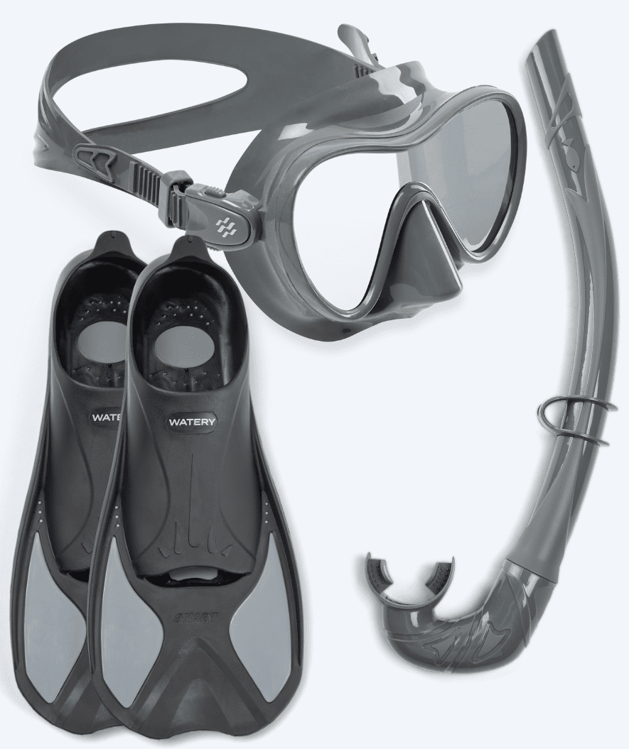 Watery snorkelset voor volwassenen - Pike/Cliff - Grijs