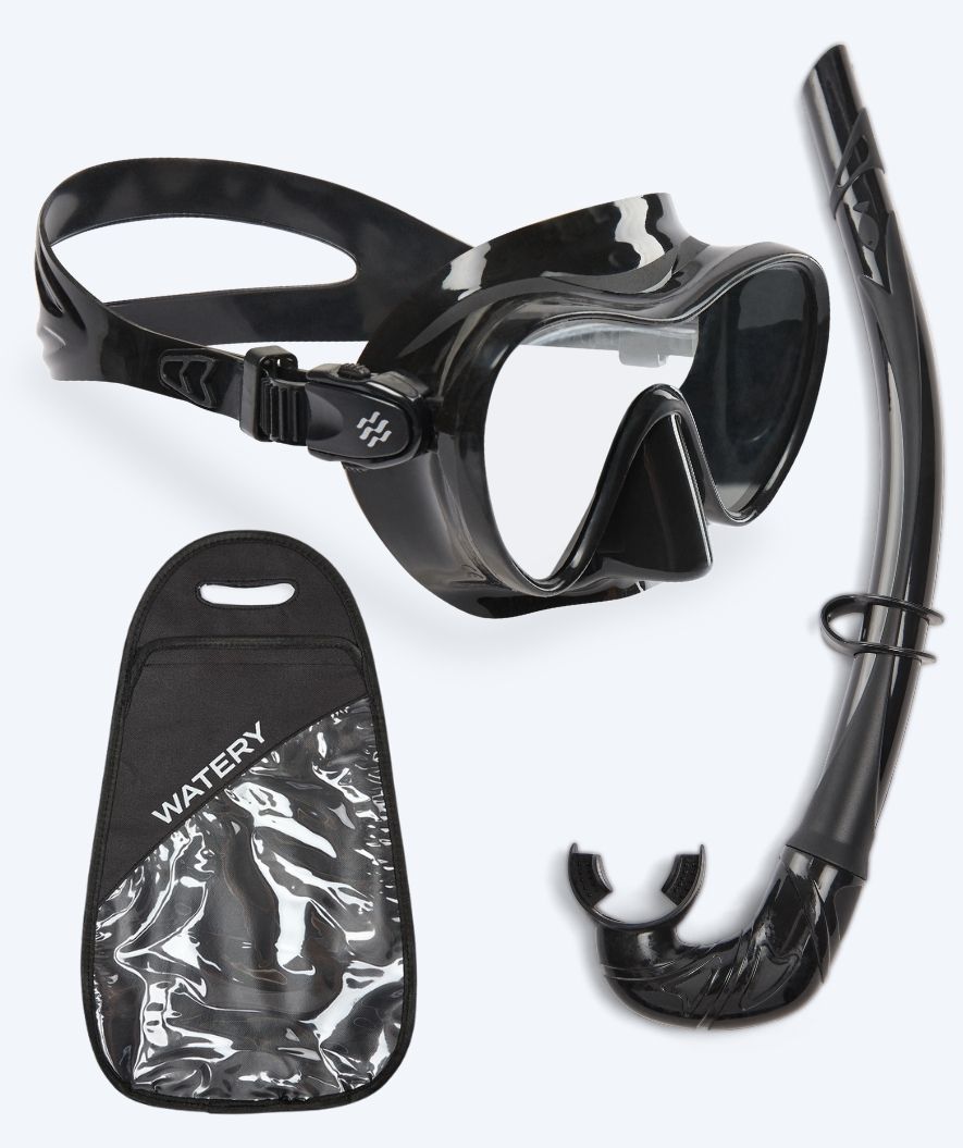 Watery volwassenen Combo snorkelset - Cliff - Zwart