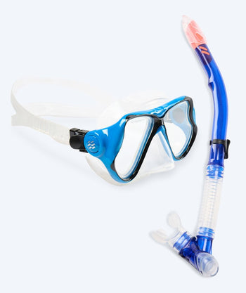 Watery Combo snorkelset voor volwassenen - Hudson Semi-Dry - Blauw