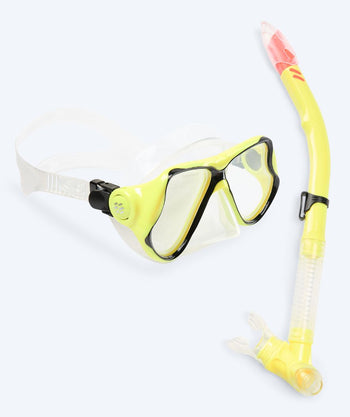 Watery Combo snorkelset voor volwassenen - Hudson Semi-Dry - Geel