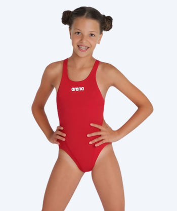 Arena badpakken voor meisjes - Team Swim Tech Solid - Rood