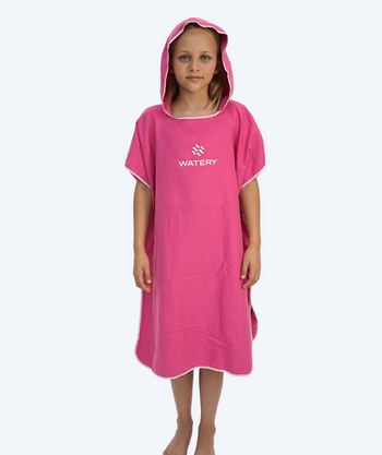 Watery junior badponcho (6-15) - Microvezel - Roze