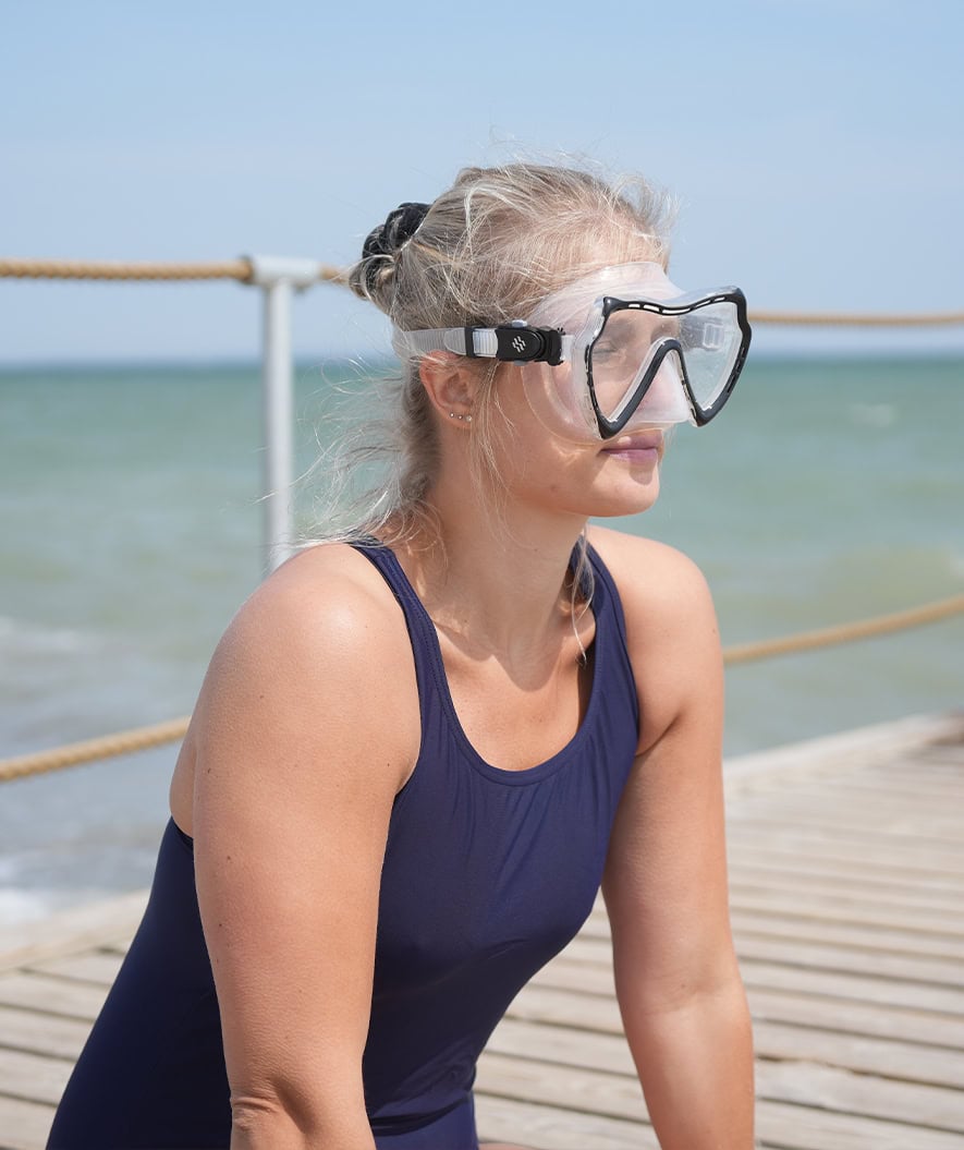 Watery volwassenen duikbril (vanaf 15 jaar) - Nebula - Zwart