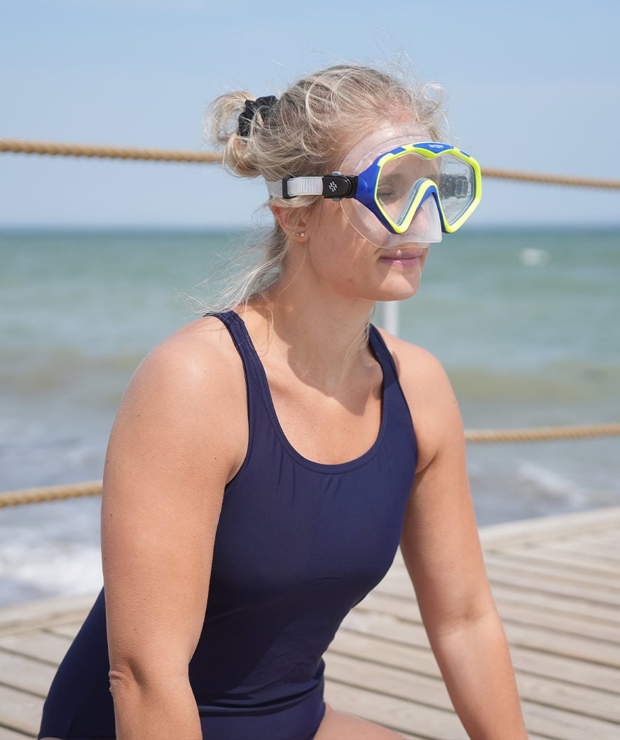 Watery volwassenen Combo snorkelset (vanaf 15 jaar) - Leach Pro - Blauw/geel