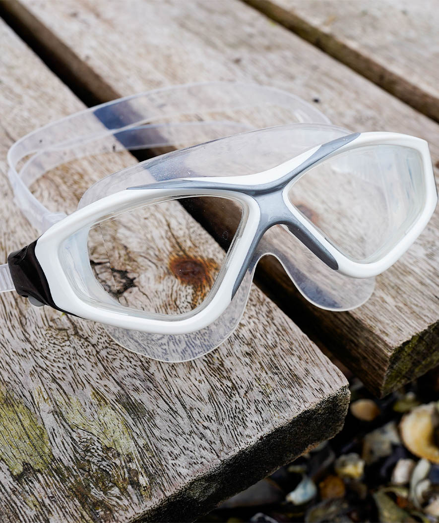 Watery volwassenen zwemmasker - Mantis - Wit/grijs