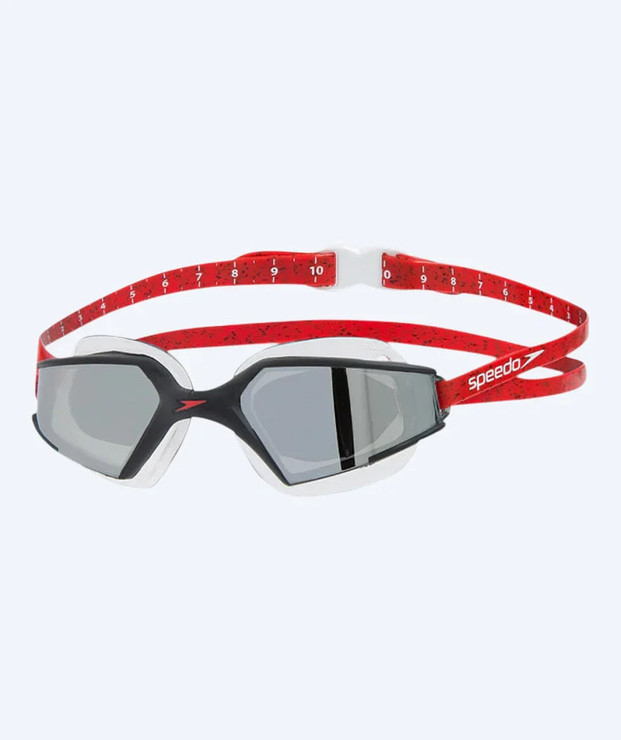 Speedo open water zwembril - AquaPulse Max 2 Mirror - Zwart/Rood