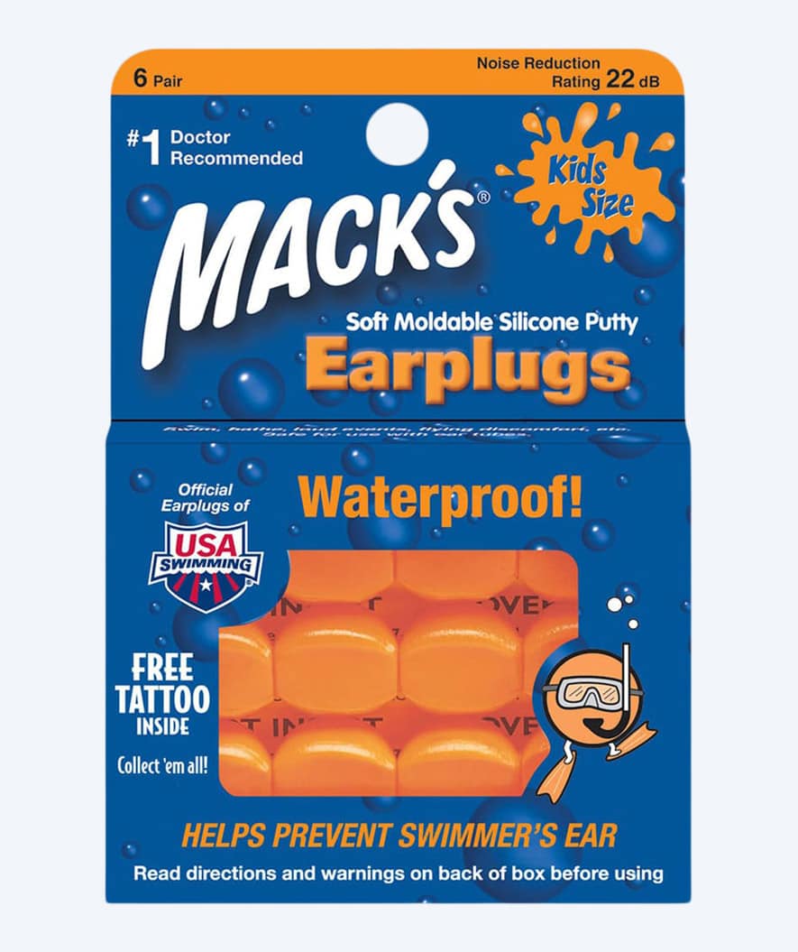 Mack´s oordopjes voor kinderen 6 paar - Oranje