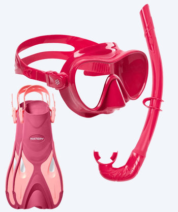 Watery snorkelset voor volwassenen - Fisher/Cliff - Roze/rood