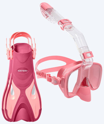 Watery snorkelset voor kinderen - Fisher/Pearl - Roze/roze
