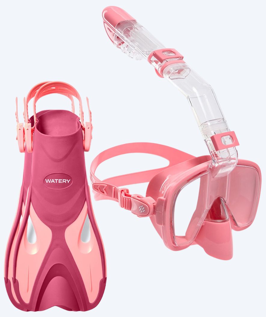 Watery snorkelset voor kinderen - Fisher/Pearl - Roze/roze