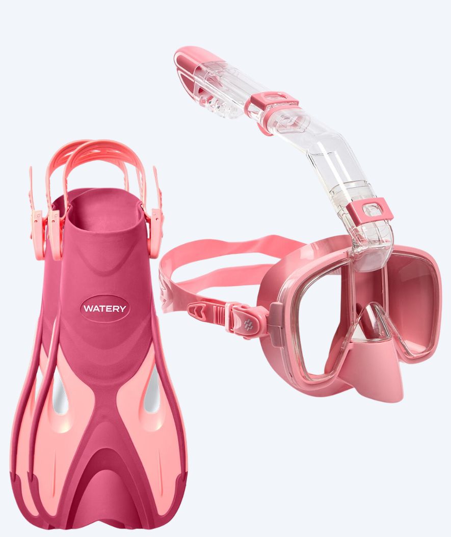 Watery snorkelset voor volwassenen - Fisher/Pearl - Roze/roze