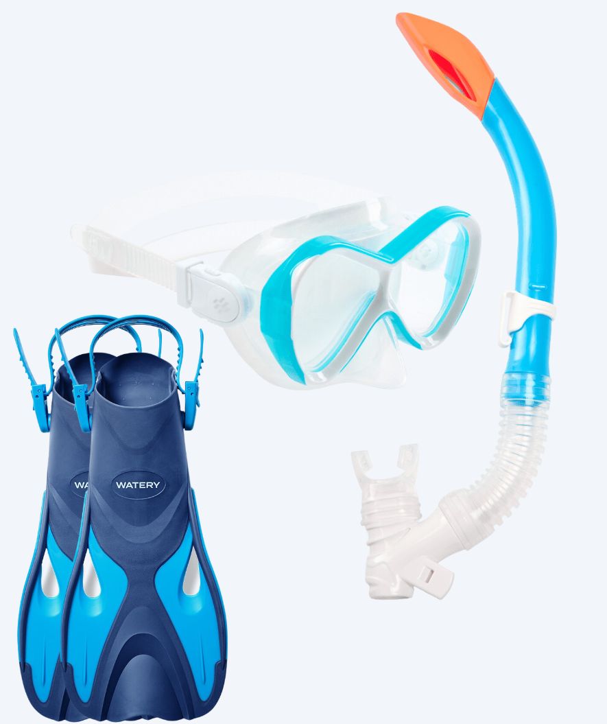 Watery snorkelset voor kinderen - Fisher/Triton - Blauw/lichtblauw