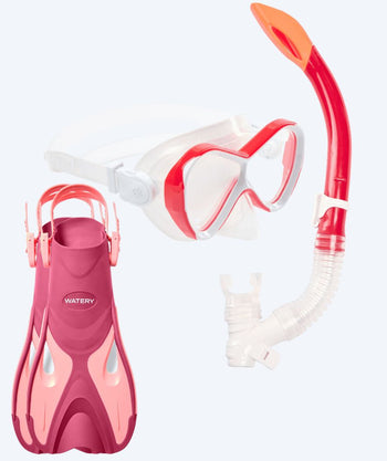 Watery snorkelset voor kinderen - Fisher/Triton - Roze/rood