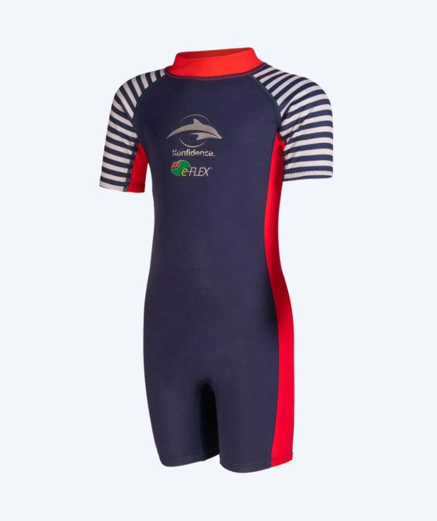 Konfidence wetsuit voor kinderen - Warma - Donkerblauw/rood