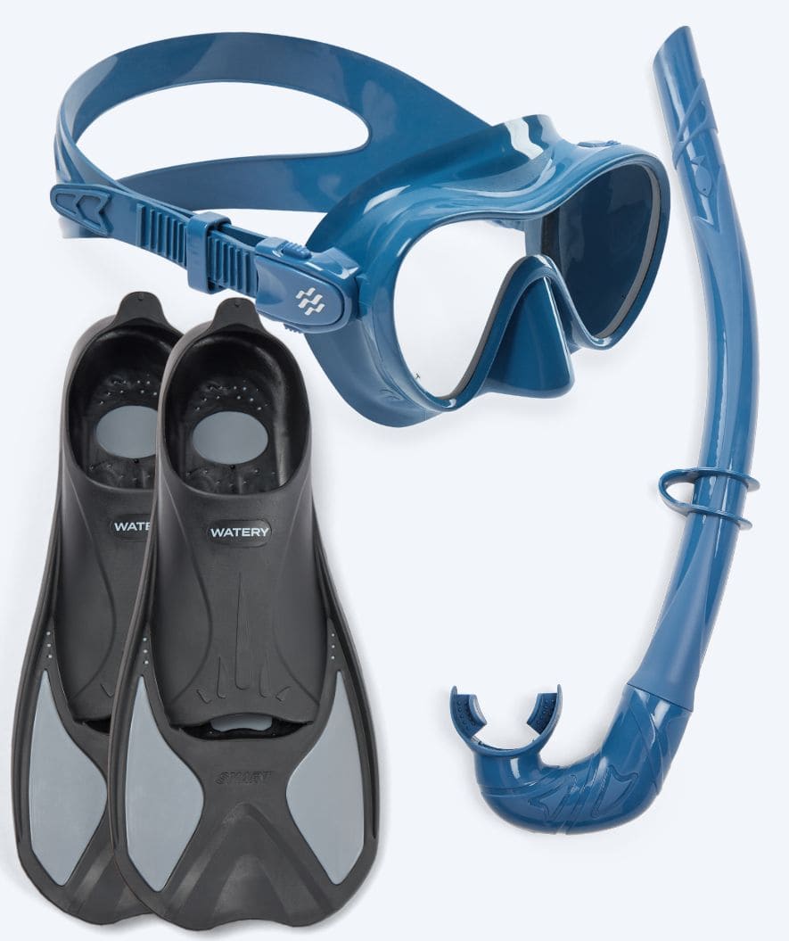 Watery snorkelset voor kinderen - Pike/Cliff - Donkerblauw