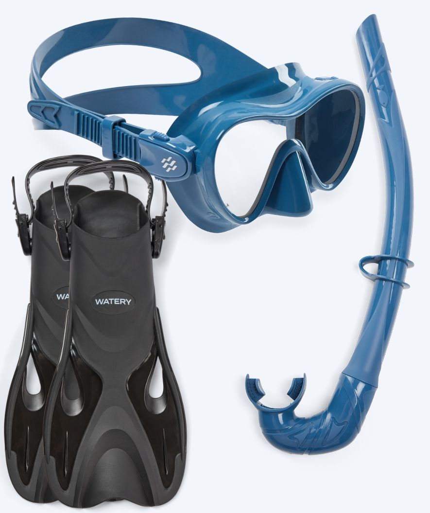 Watery snorkelset voor kinderen - Fisher/Cliff - Donkerblauw
