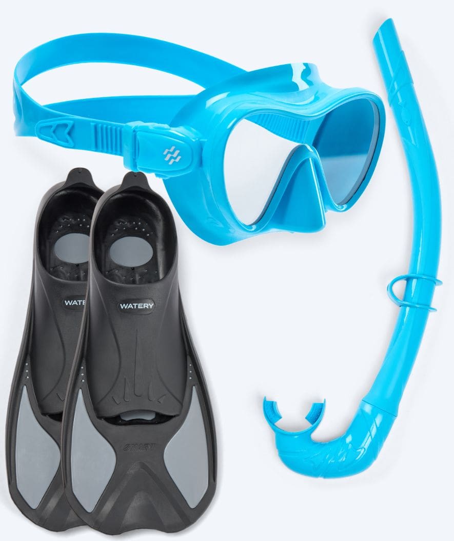 Watery snorkelset voor kinderen - Pike/Cliff - Lichtblauw