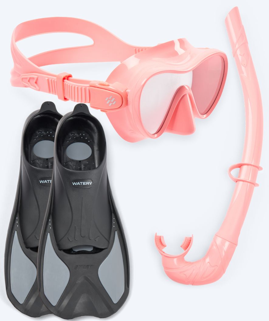 Watery snorkelset voor kinderen - Pike/Cliff - Roze
