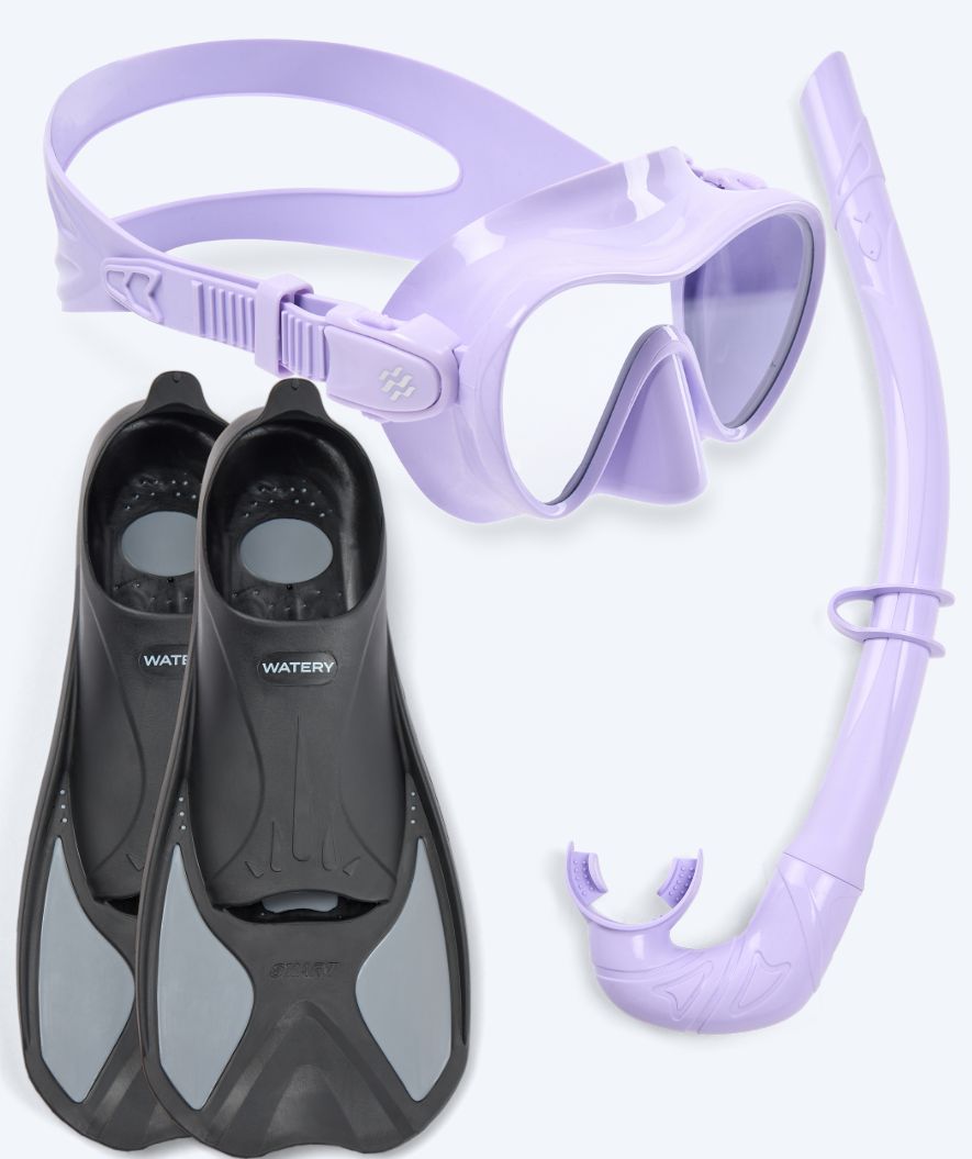 Watery snorkelset voor kinderen - Pike/Cliff - Paars