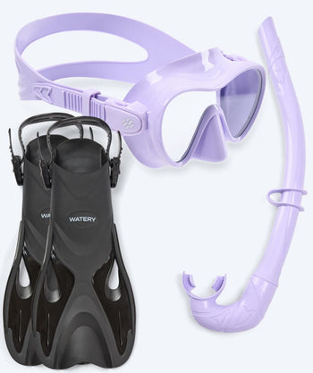Watery snorkelset voor kinderen - Fisher/Cliff - Paars