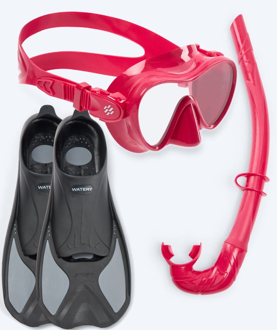 Watery snorkelset voor kinderen - Pike/Cliff - Rood