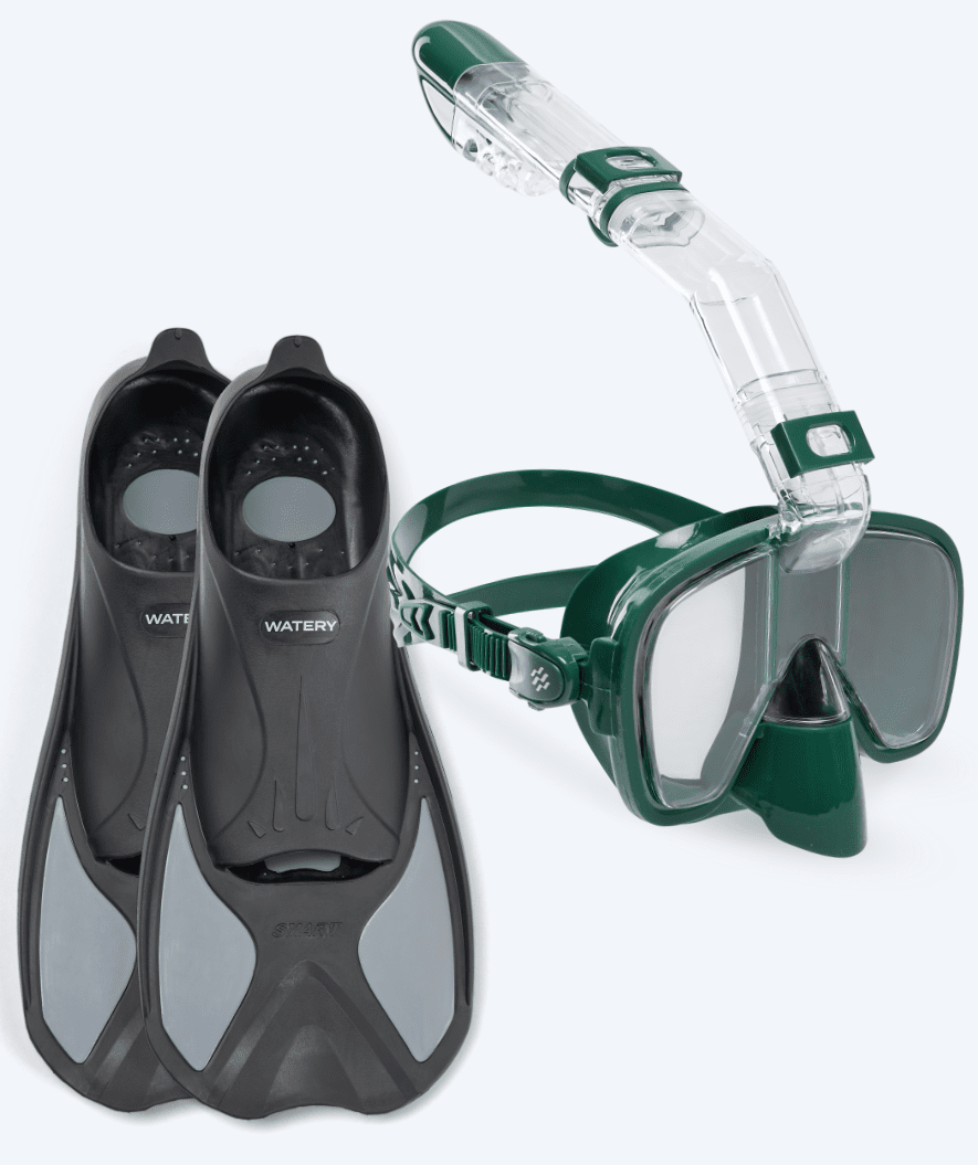 Watery snorkelset voor kinderen - Pike/Pearl - Donkergroen