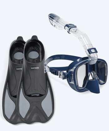 Watery snorkelset voor volwassenen - Pike/Pearl - Donkerblauw