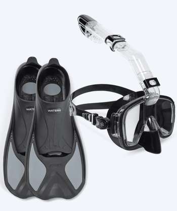 Watery snorkelset voor volwassenen - Pike/Pearl - Zwart