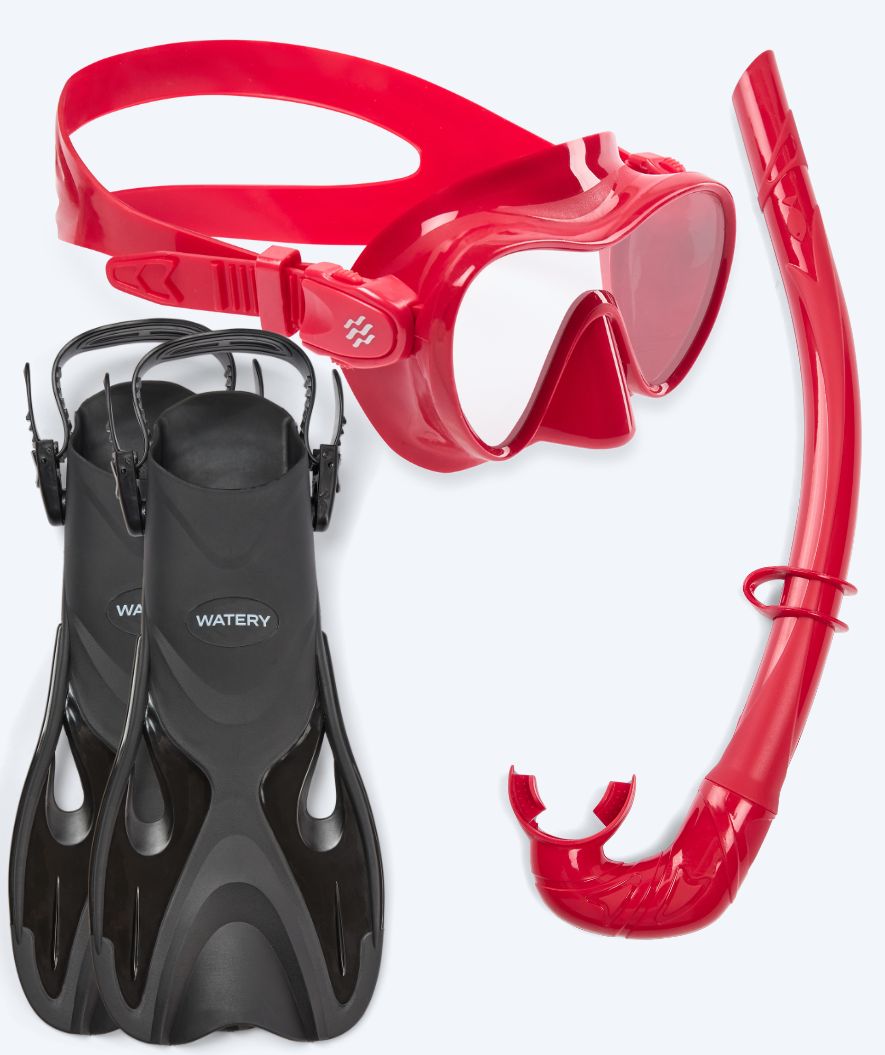 Watery snorkelset voor kinderen - Fisher/Cliff - Donkerrood