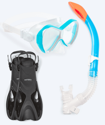 Watery snorkelset voor kinderen - Fisher/Triton - Lichtblauw