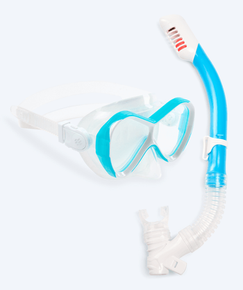 Watery Combo snorkelset voor kinderen - Triton Full-dry - Lichtblauw