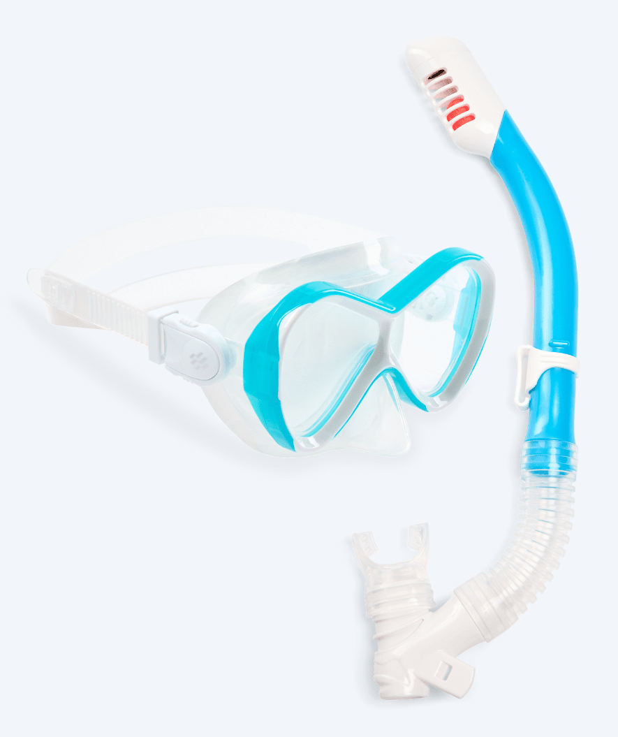Watery Combo snorkelset voor kinderen - Triton Full-dry - Lichtblauw