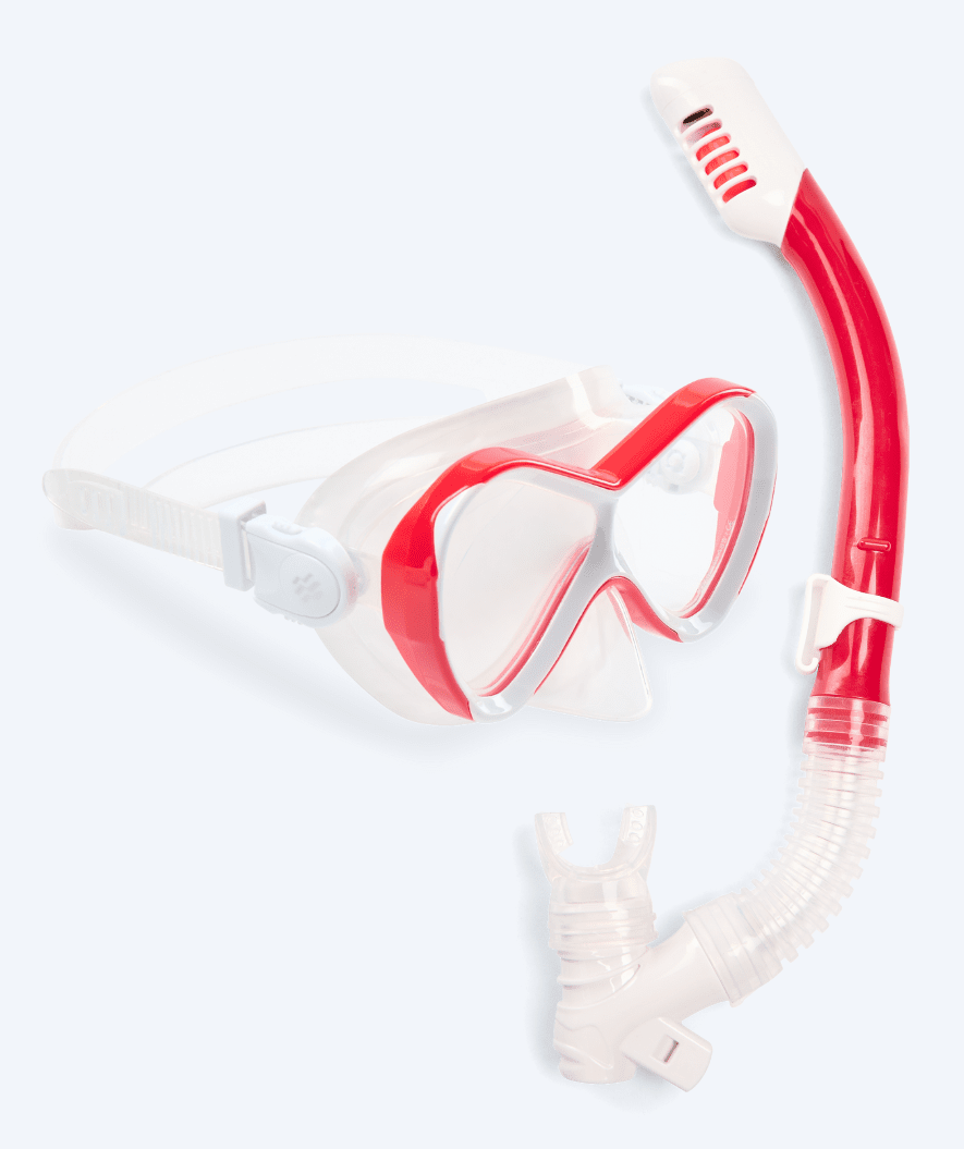 Watery Combo snorkelset voor kinderen - Triton Full-dry - Rood