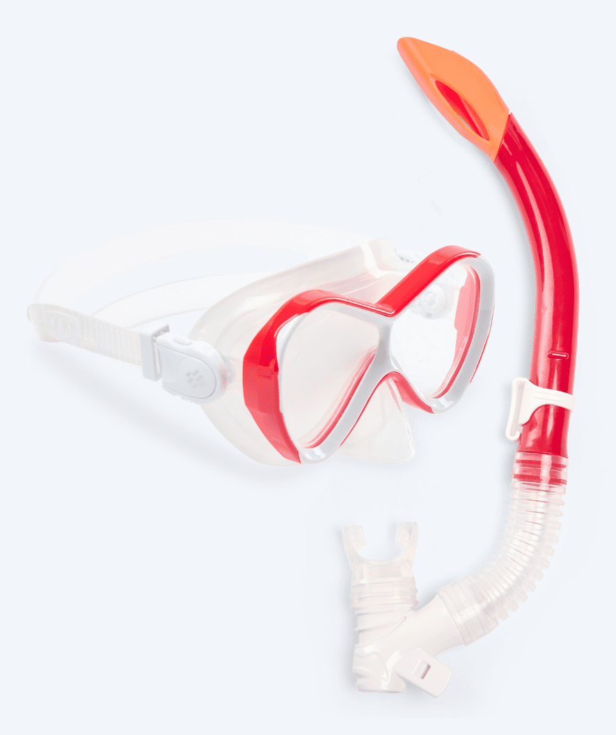 Watery Combo snorkelset voor kinderen - Triton Semi-dry - Rood